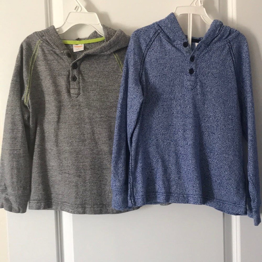 2- Gymboree Hooded Henley Shirts